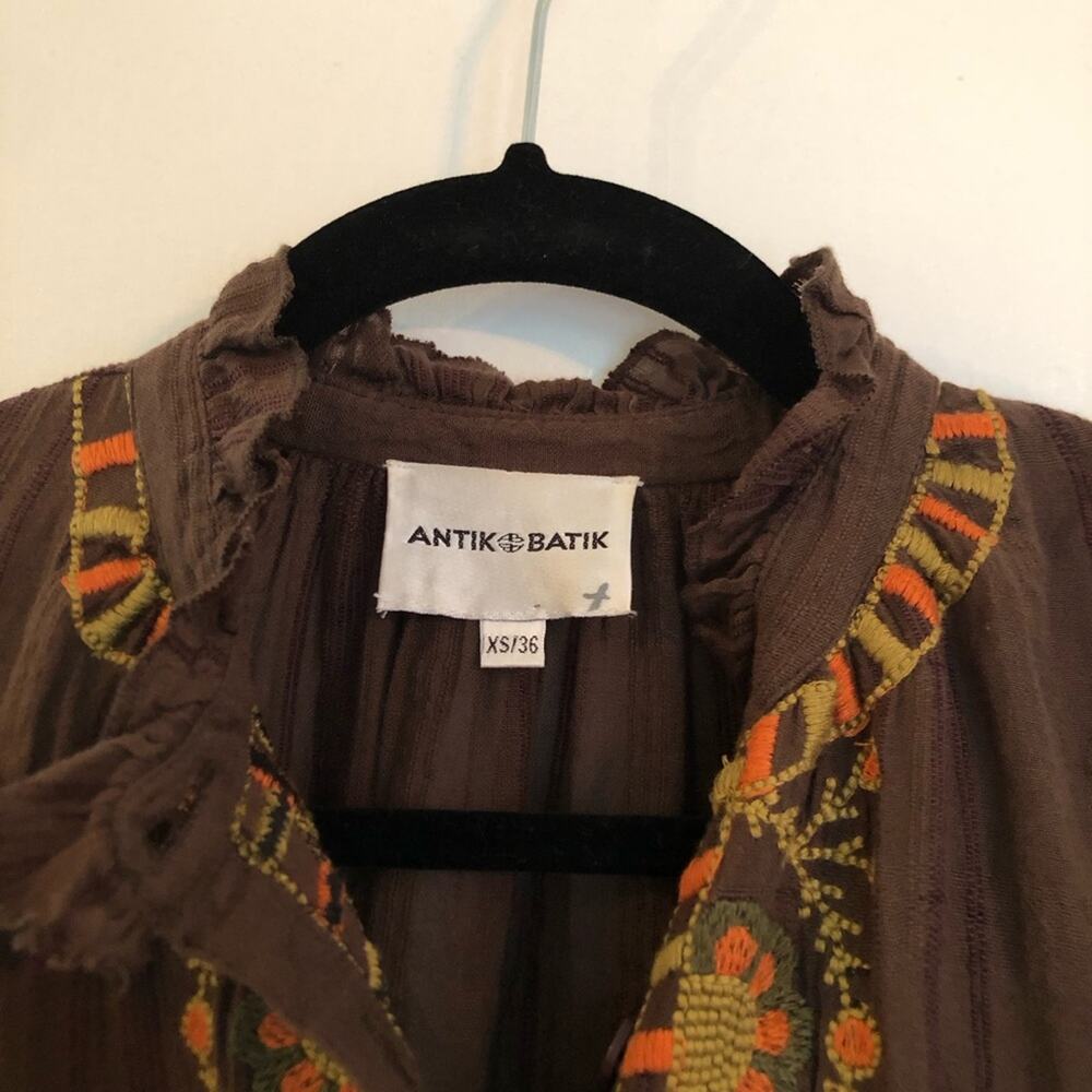 Antik Batik Chocolate Brown Embroidered Cami Mini Dress - Picture 6 of 13